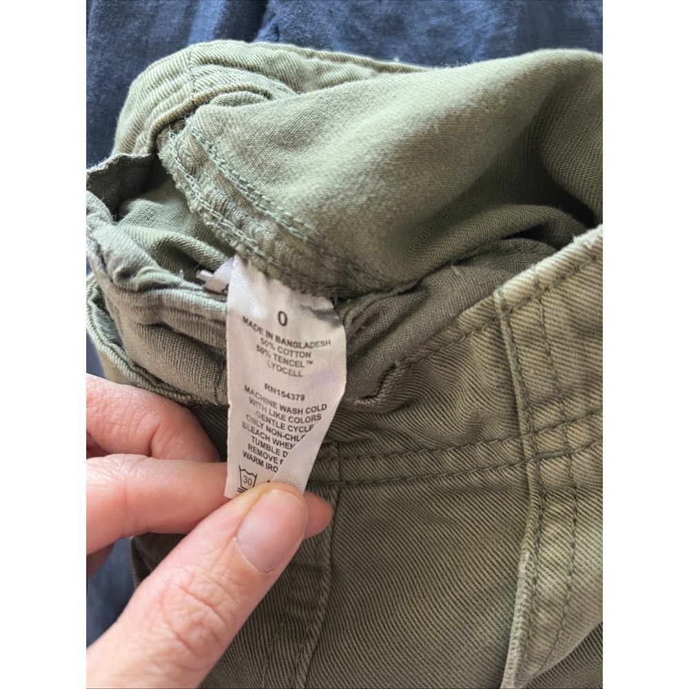 Aeropostale Low Rise Flare Utility Cargo Pants Womens Size 0 Olive Green Cotton - Picture 5 of 5